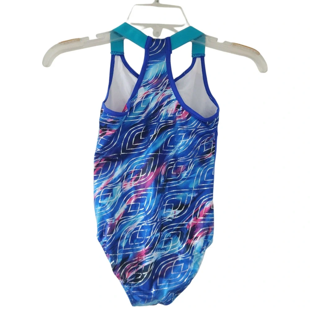 Future Star Capezio Girls Leotard Small Girls Kids Blue PInk Dance Gymnastics